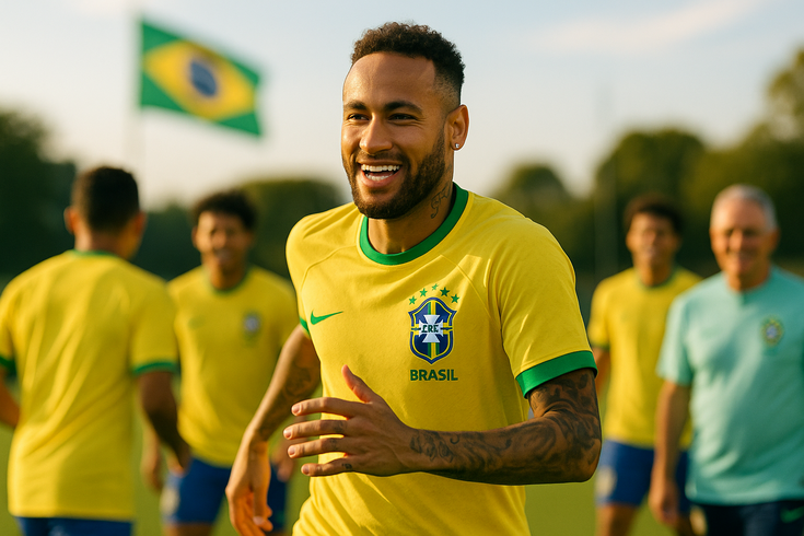 Neymar kembali berlatih, harapan Brasil di turnamen semakin membara.