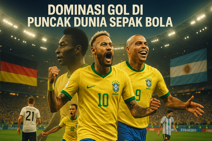 Timnas Brasil beraksi, didukung oleh lima pencetak gol terbanyak di ajang Piala Dunia.
