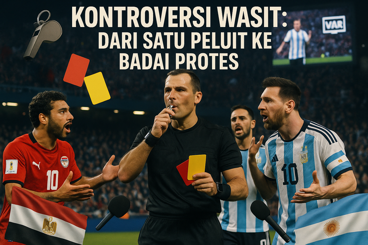 Wasit laga Mesir vs Argentina jadi sorotan, keputusan kontroversial picu protes dari kedua tim.